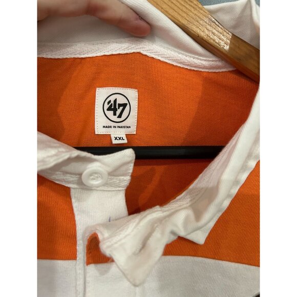 NWT '47 Brand Men's 2X Striped Rugby Shirt with Vintage Cleveland Browns Logo - Picture 5 of 6